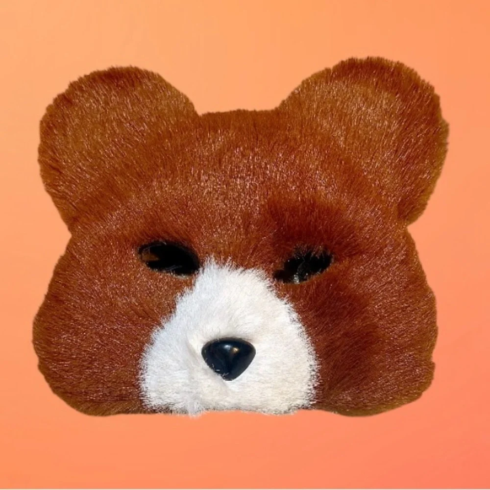 TEDDY BEAR FURRY MASK HALLOWEEN NEW OS